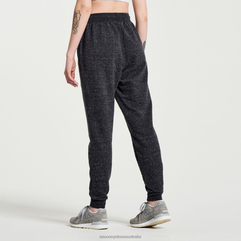 Saucony Women Rested Sweatpant 8460X848 Black Heather Graphic