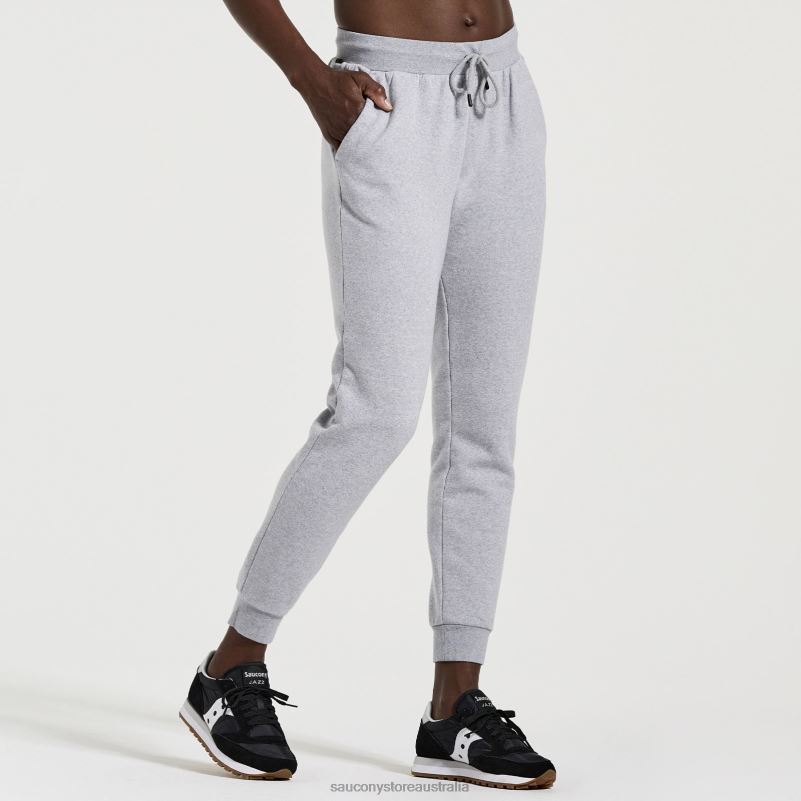 Saucony Women Rested Sweatpant 8460X850 Light Grey Heather Graphic