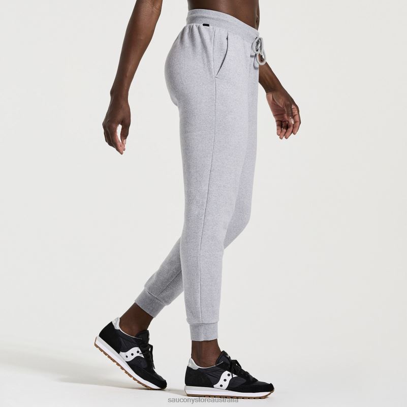 Saucony Women Rested Sweatpant 8460X850 Light Grey Heather Graphic