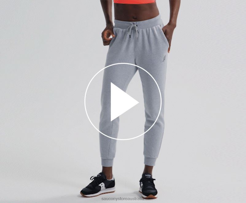 Saucony Women Rested Sweatpant 8460X850 Light Grey Heather Graphic