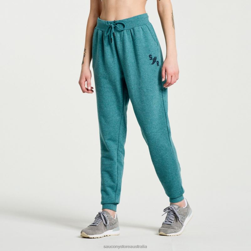 Saucony Women Rested Sweatpant 8460X851 North Atlantic Heather Graphic