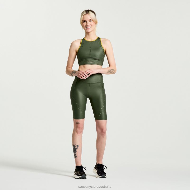 Saucony Women Pinnacle Bra Top 8460X803 Climbing Ivy