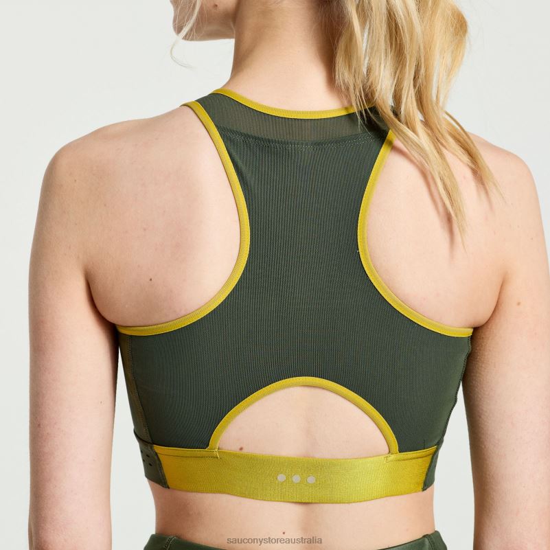 Saucony Women Pinnacle Bra Top 8460X803 Climbing Ivy