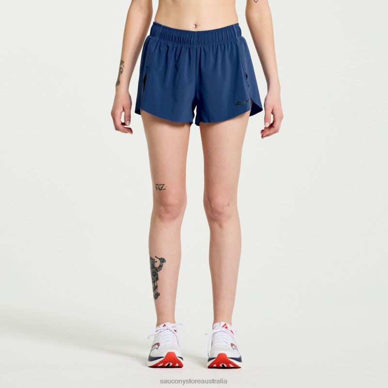 Saucony Women Boston Time Trial 3 Short 8460X861 Sodalite