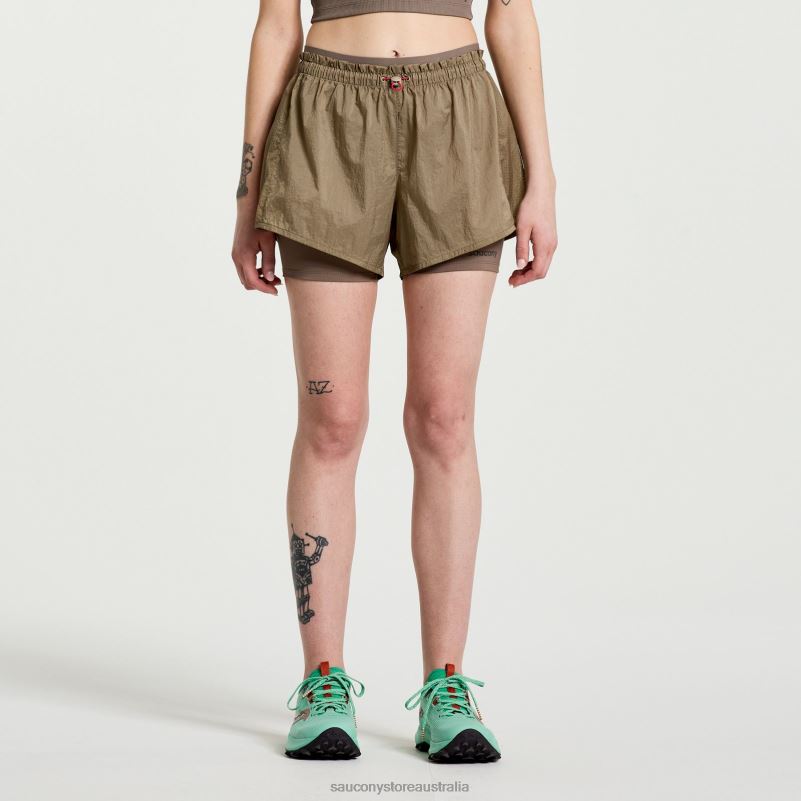 Saucony Women Elevate 4 2-in-1 Short 8460X823 Pewter