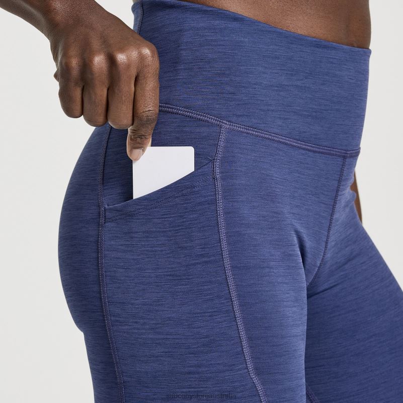 Saucony Women Fortify 8 Biker Short 8460X834 Sodalite Heather