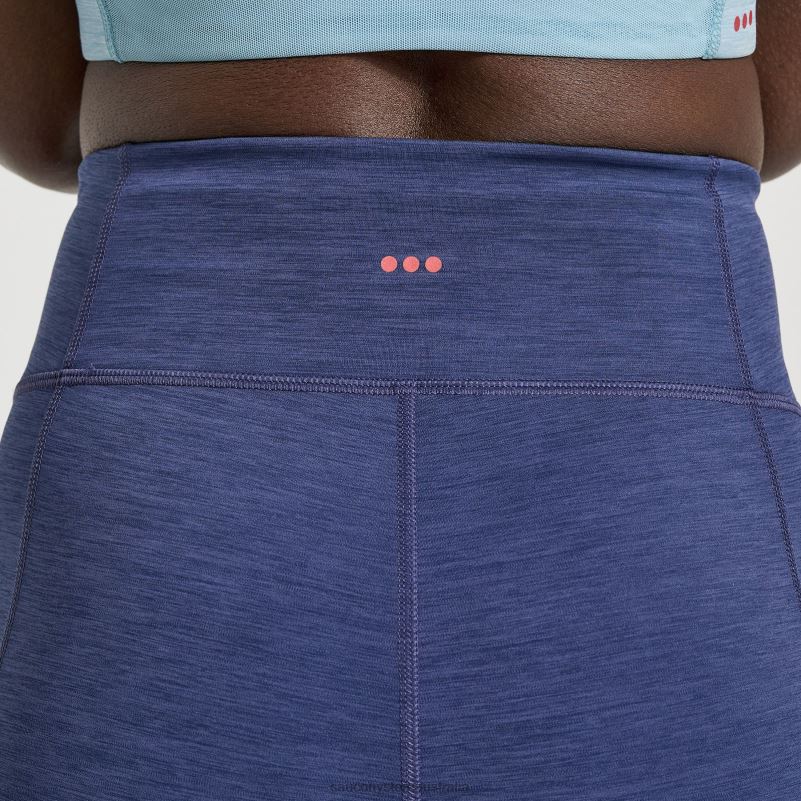 Saucony Women Fortify 8 Biker Short 8460X834 Sodalite Heather