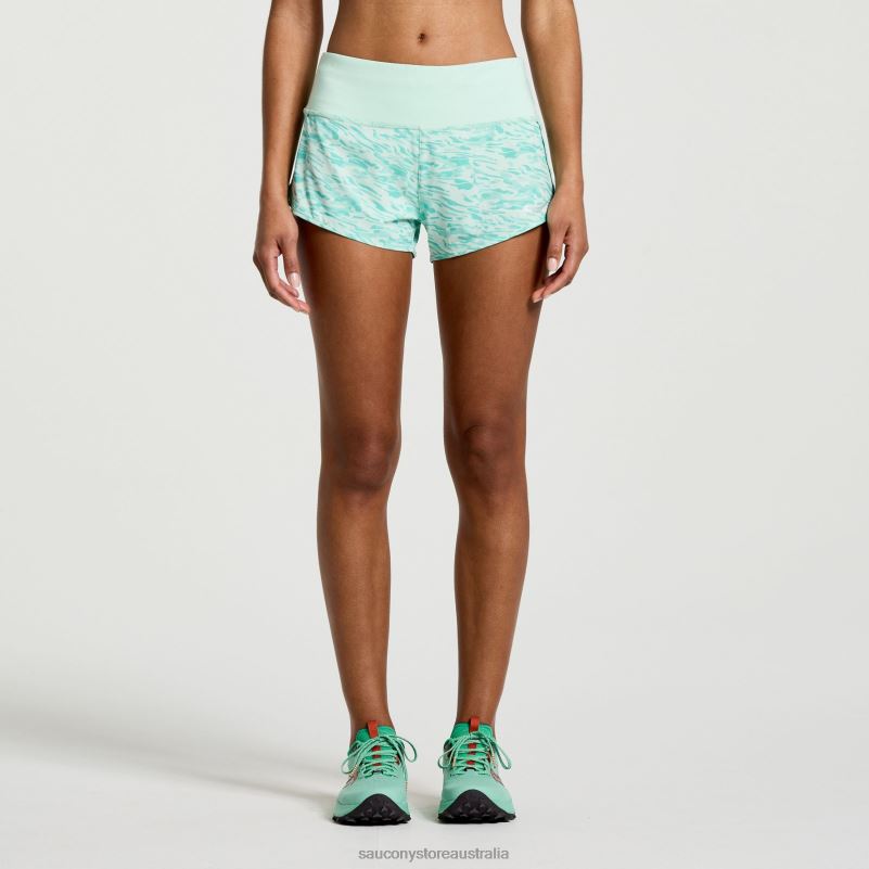 Saucony Women Outpace 2.5 Split Short 8460X837 Atmos Wave Print