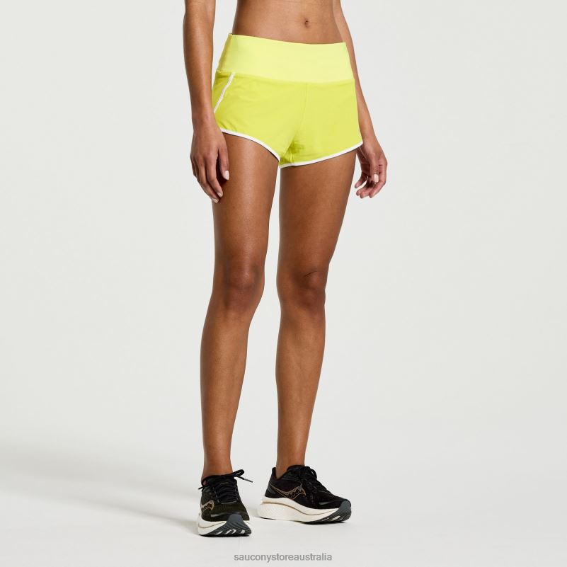 Saucony Women Outpace 2.5 Split Short 8460X838 Citron