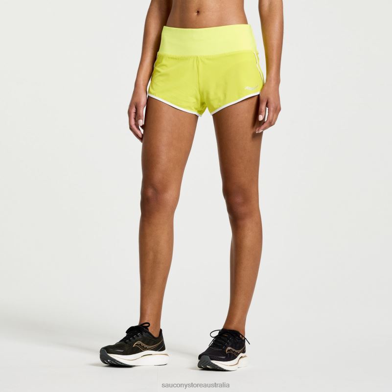 Saucony Women Outpace 2.5 Split Short 8460X838 Citron