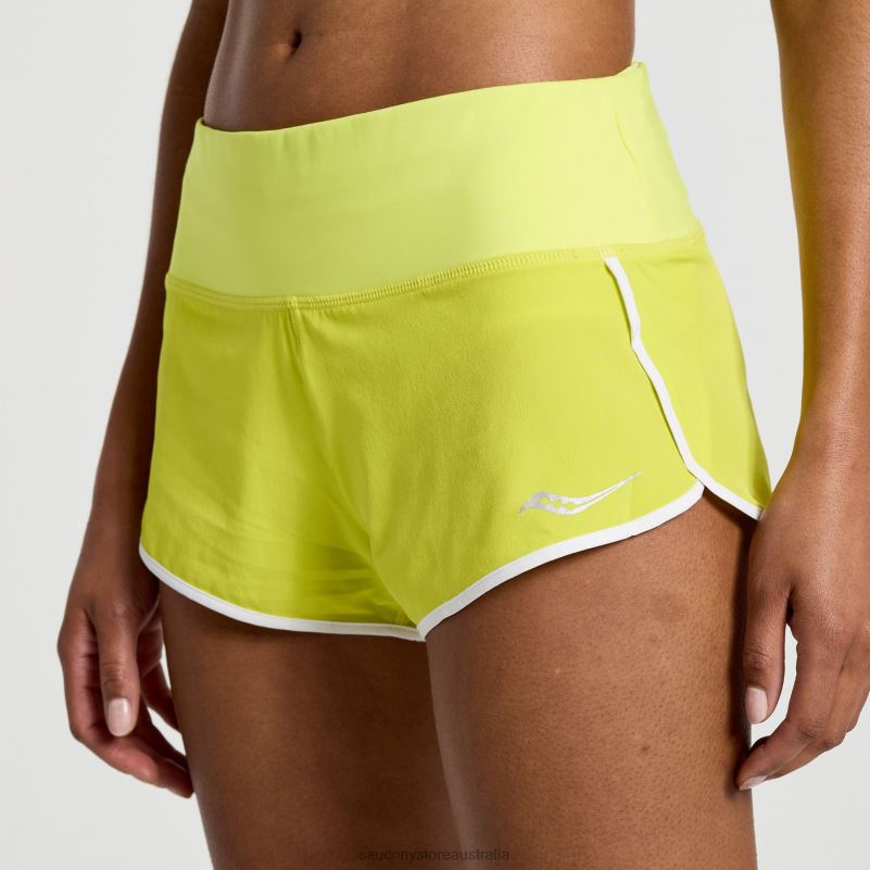 Saucony Women Outpace 2.5 Split Short 8460X838 Citron
