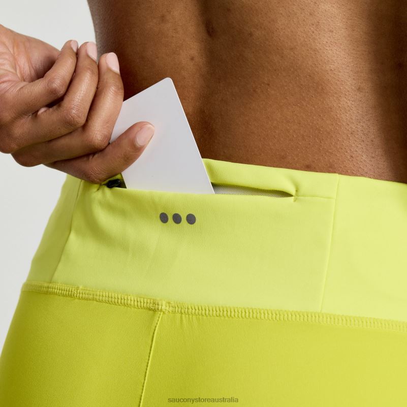 Saucony Women Outpace 2.5 Split Short 8460X838 Citron