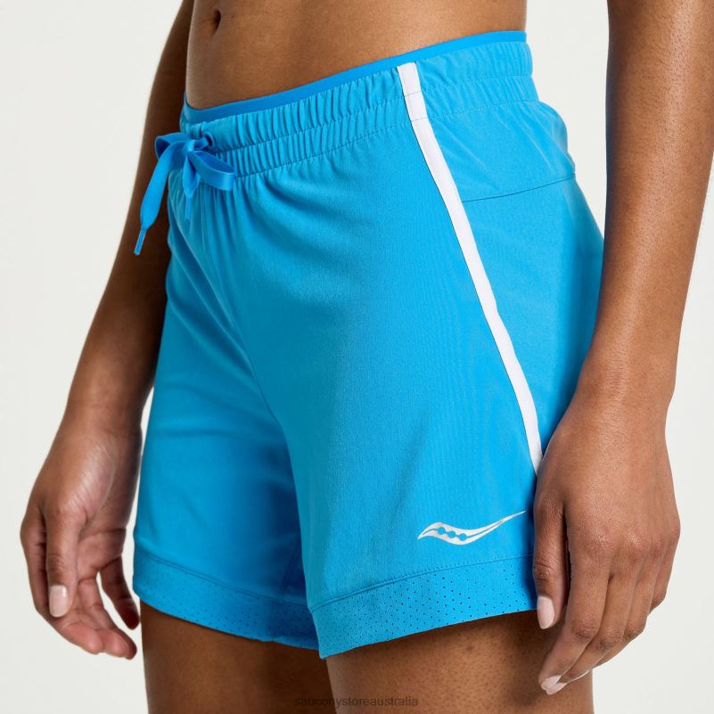 Saucony Women Outpace 5 Short 8460X811 Azure