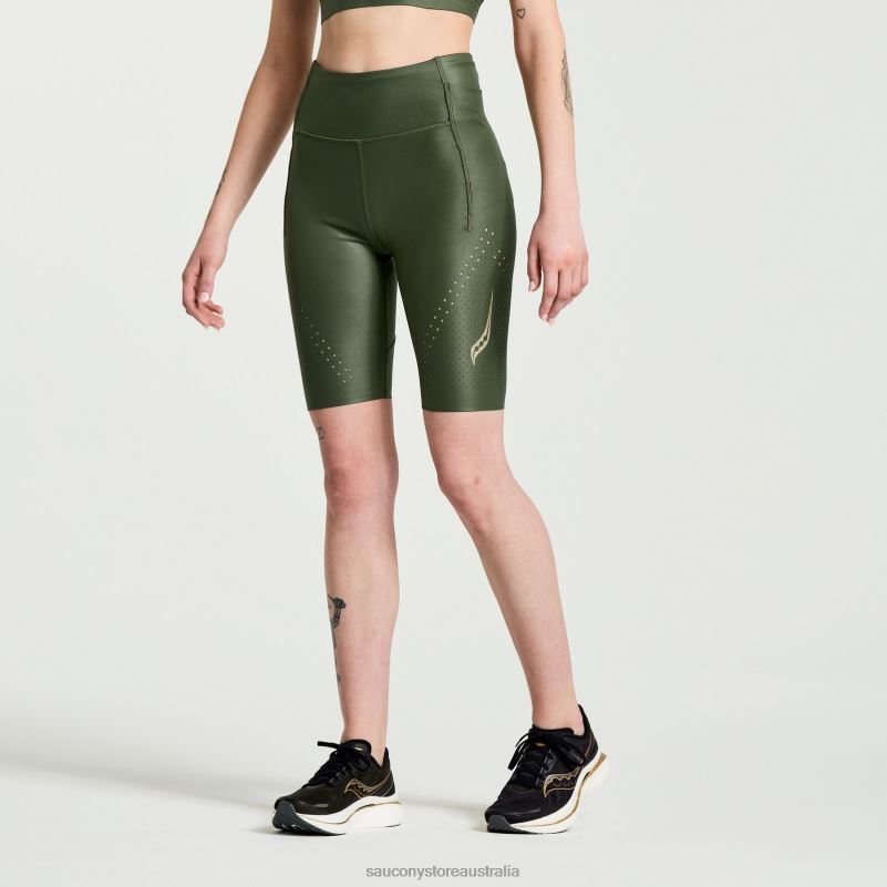 Saucony Women Pinnacle 8 Tight Short 8460X847 Climbing Ivy