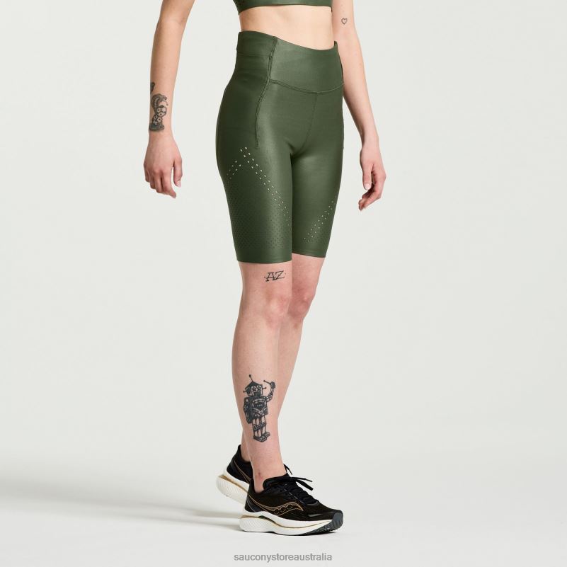 Saucony Women Pinnacle 8 Tight Short 8460X847 Climbing Ivy