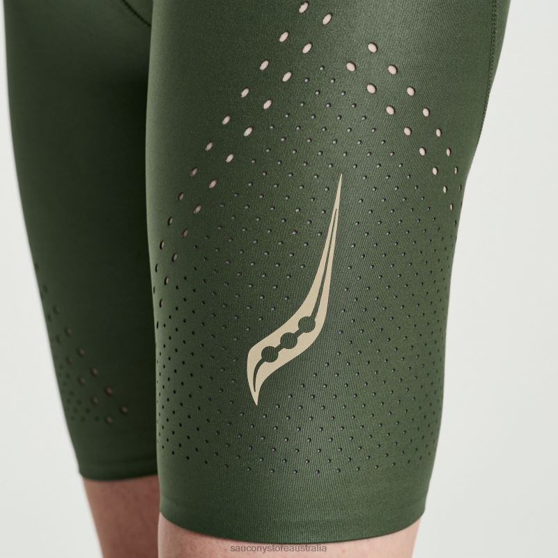 Saucony Women Pinnacle 8 Tight Short 8460X847 Climbing Ivy