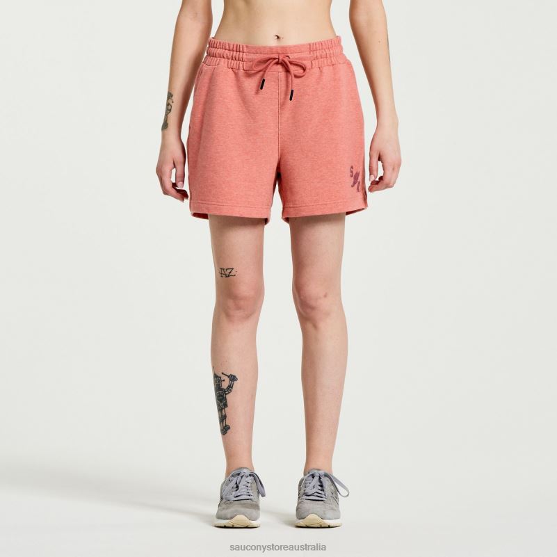 Saucony Women Rested Sweat Short 8460X832 Soot Heather Graphic