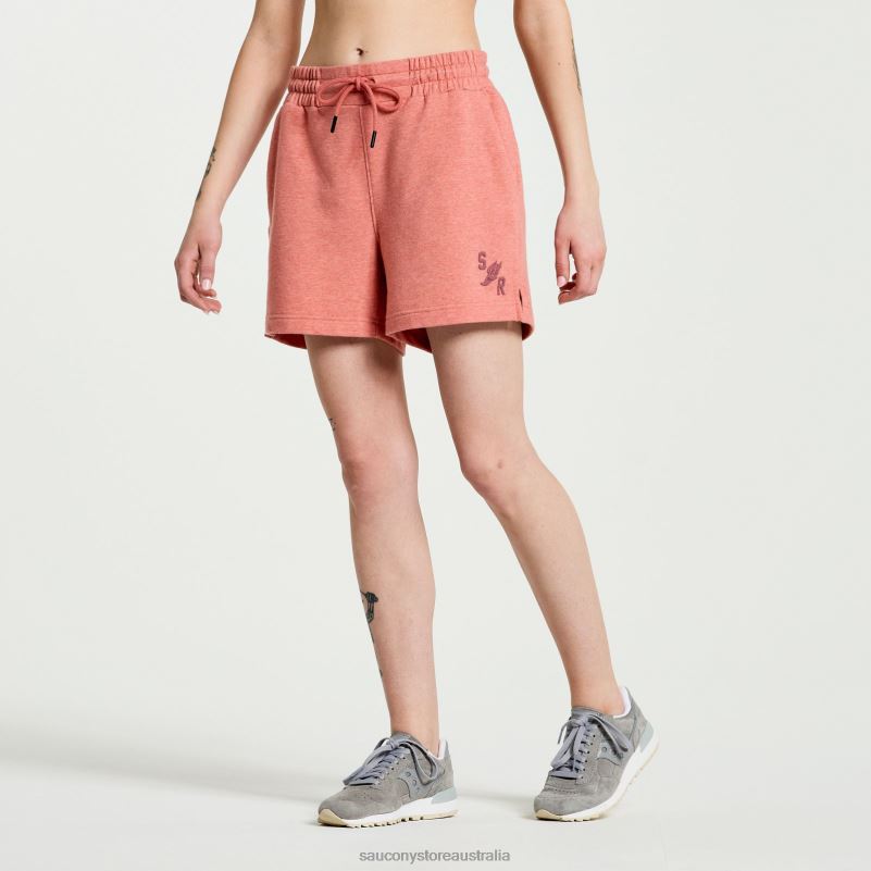 Saucony Women Rested Sweat Short 8460X832 Soot Heather Graphic