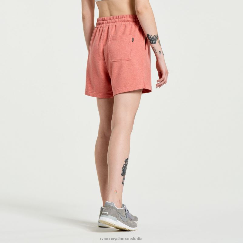 Saucony Women Rested Sweat Short 8460X832 Soot Heather Graphic