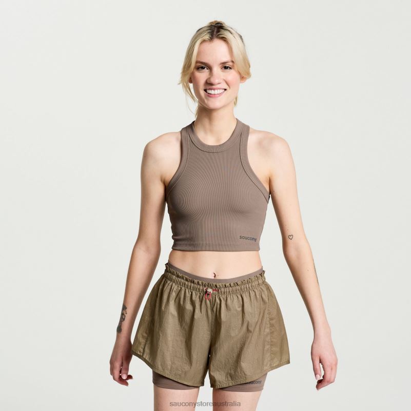 Saucony Women Elevate Crop Top 8460X773 Umber