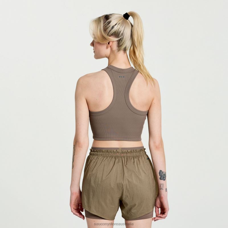 Saucony Women Elevate Crop Top 8460X773 Umber