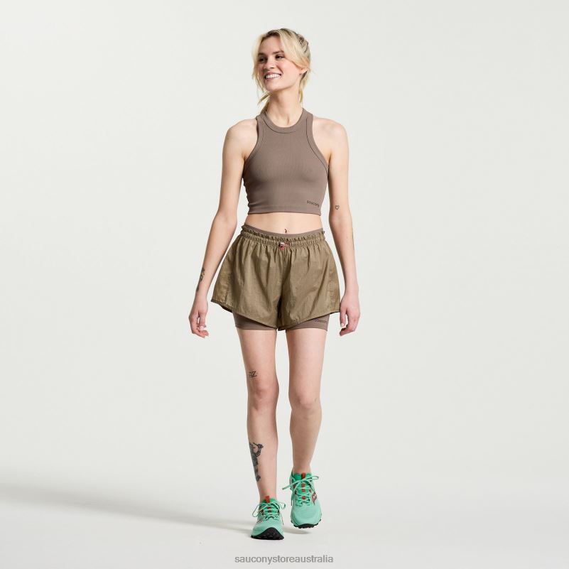 Saucony Women Elevate Crop Top 8460X773 Umber
