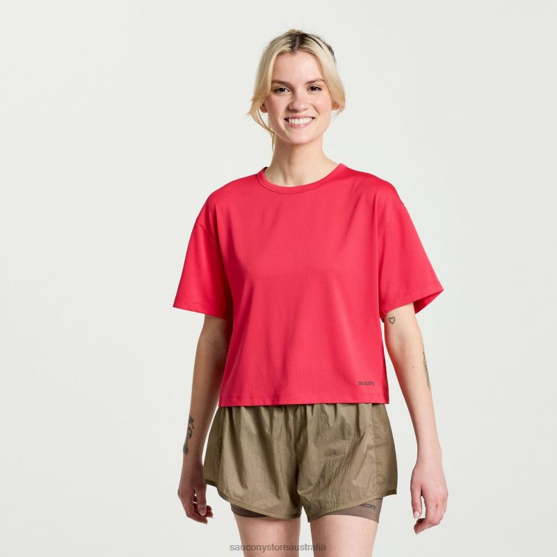 Saucony Women Elevate Short Sleeve 8460X768 Rose