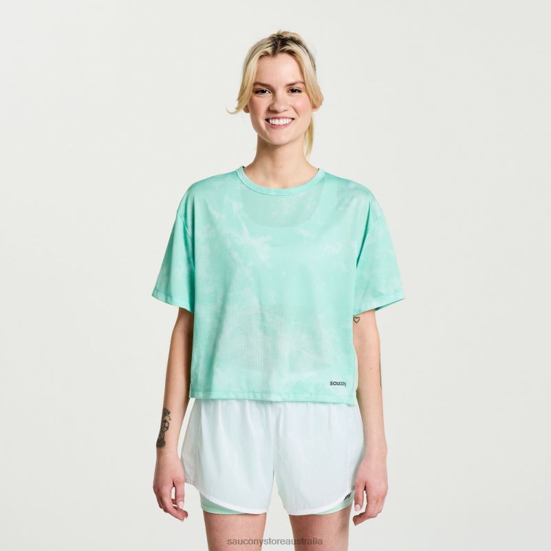 Saucony Women Elevate Short Sleeve 8460X769 Atmos Tie-Dye Print