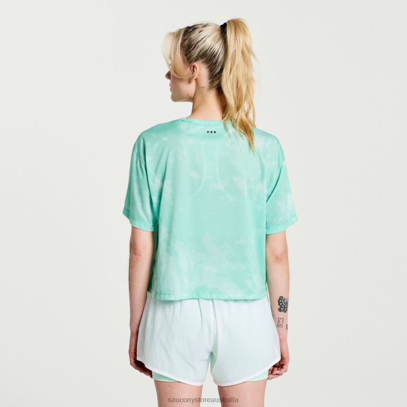Saucony Women Elevate Short Sleeve 8460X769 Atmos Tie-Dye Print