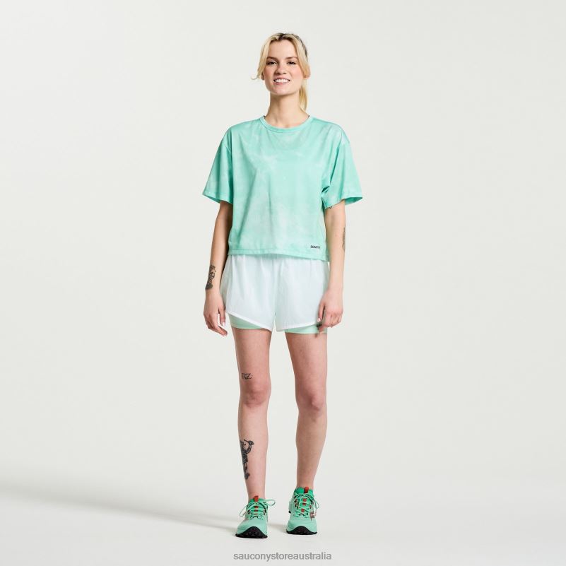 Saucony Women Elevate Short Sleeve 8460X769 Atmos Tie-Dye Print