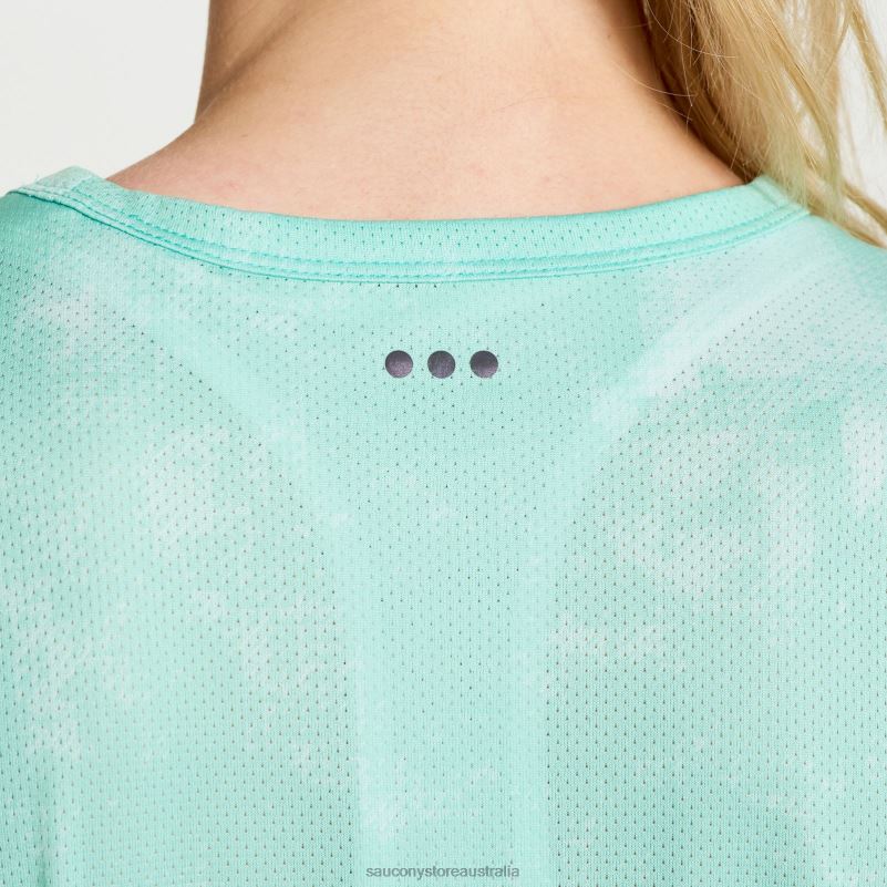 Saucony Women Elevate Short Sleeve 8460X769 Atmos Tie-Dye Print