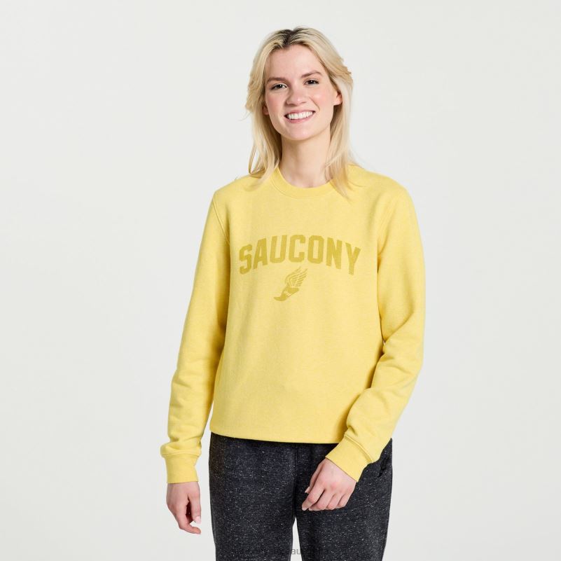 Saucony Women Rested Crewneck 8460X776 Sulphur Heather Graphic