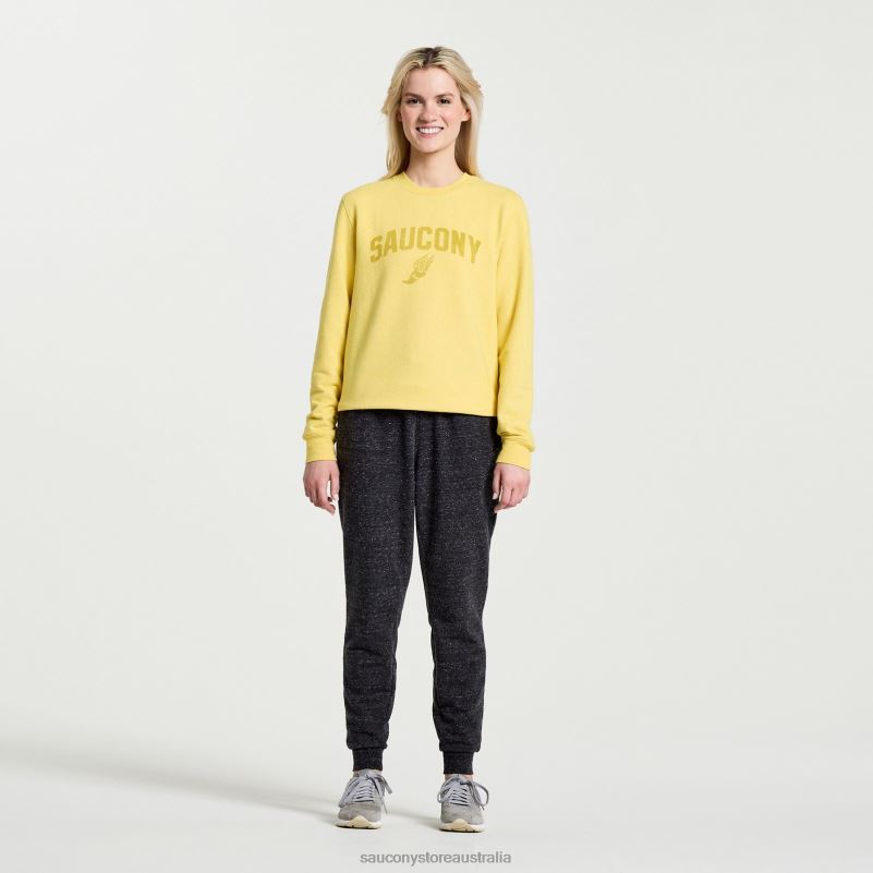Saucony Women Rested Crewneck 8460X776 Sulphur Heather Graphic