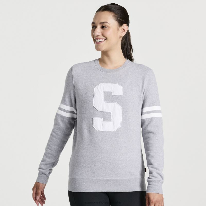 Saucony Women Rested Crewneck 8460X778 Light Grey Heather