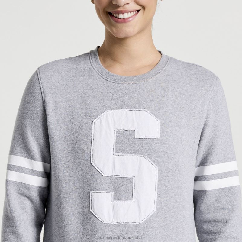 Saucony Women Rested Crewneck 8460X778 Light Grey Heather