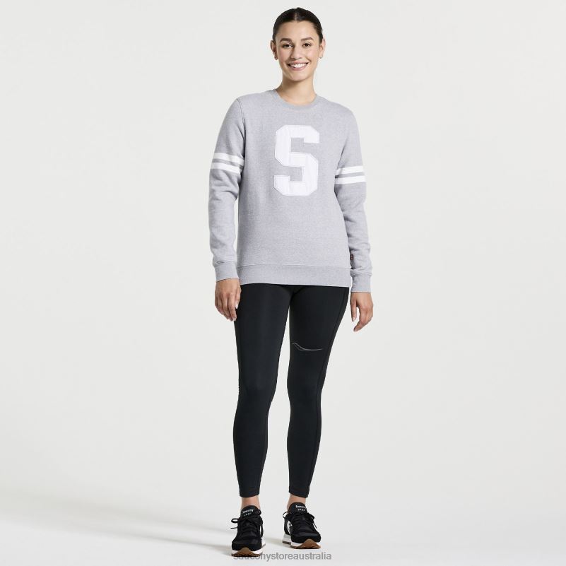 Saucony Women Rested Crewneck 8460X778 Light Grey Heather