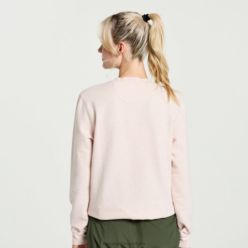Saucony Women Rested Crewneck 8460X780 Sepia Rose Heather Graphic