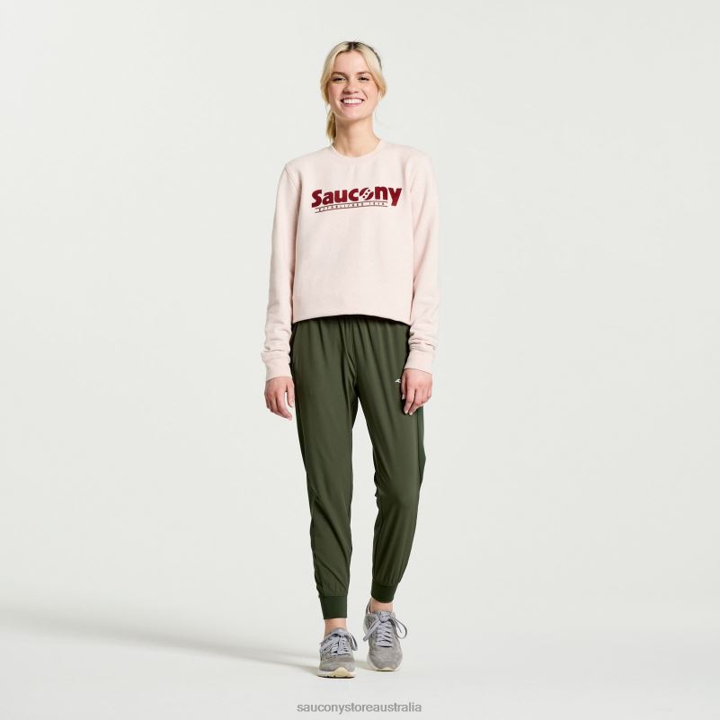 Saucony Women Rested Crewneck 8460X780 Sepia Rose Heather Graphic