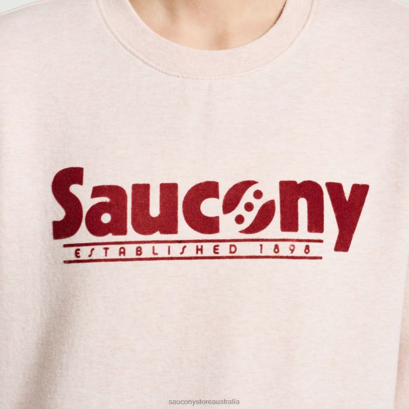 Saucony Women Rested Crewneck 8460X780 Sepia Rose Heather Graphic