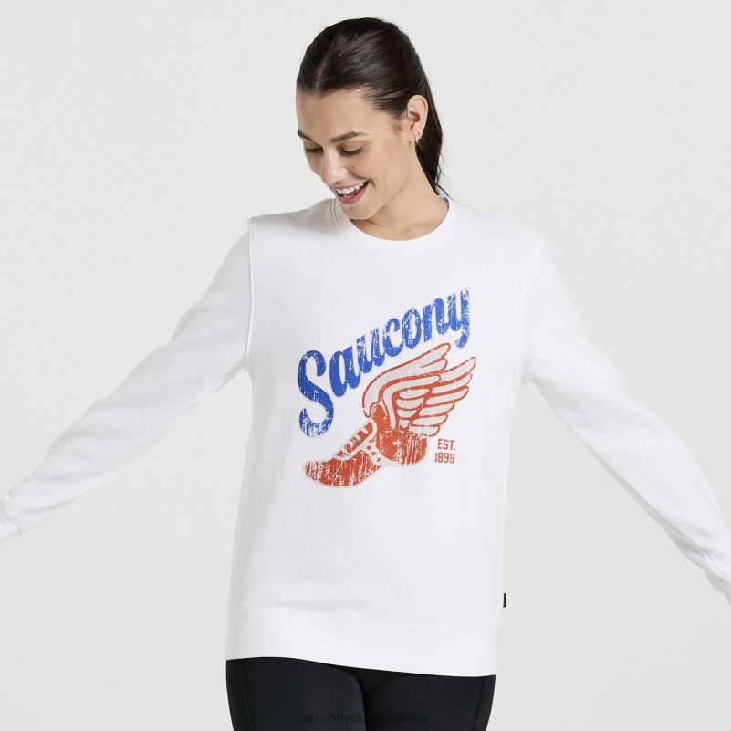 Saucony Women Rested Crewneck 8460X783 White