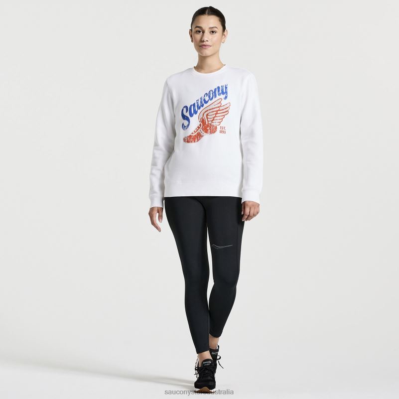 Saucony Women Rested Crewneck 8460X783 White