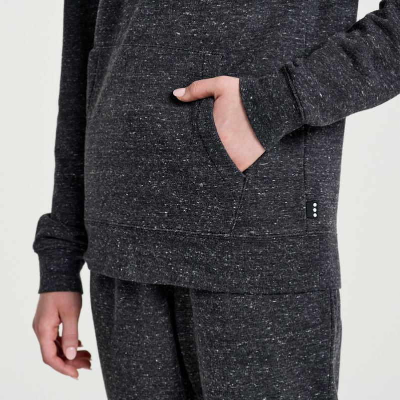 Saucony Women Rested Hoodie 8460X794 Black Heather Graphic