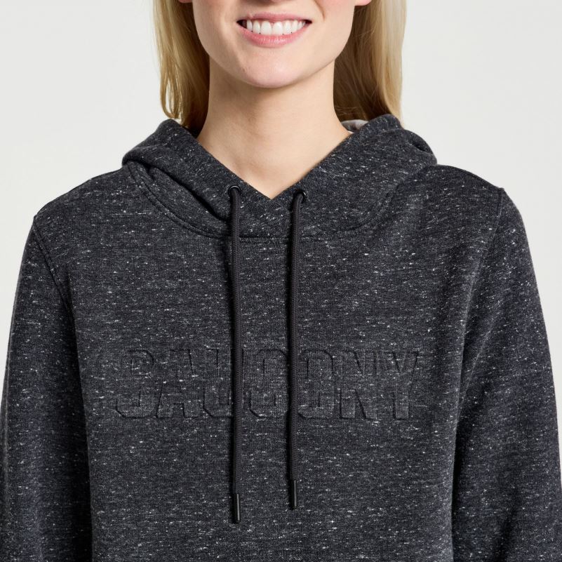 Saucony Women Rested Hoodie 8460X794 Black Heather Graphic
