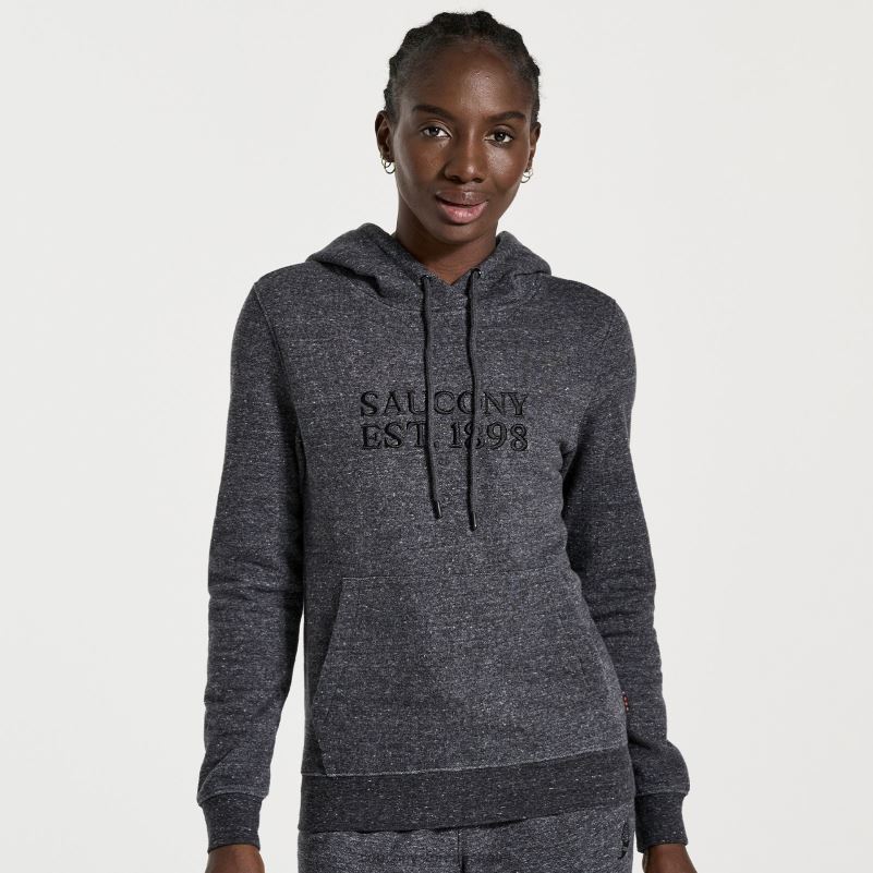 Saucony Women Rested Hoodie 8460X795 Black Heather