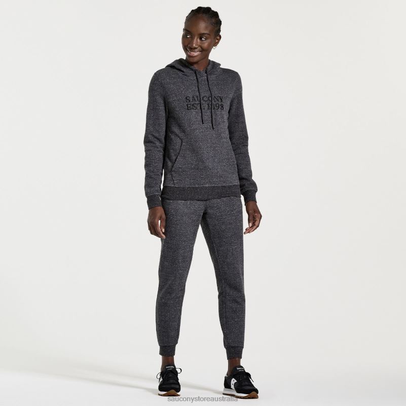 Saucony Women Rested Hoodie 8460X795 Black Heather