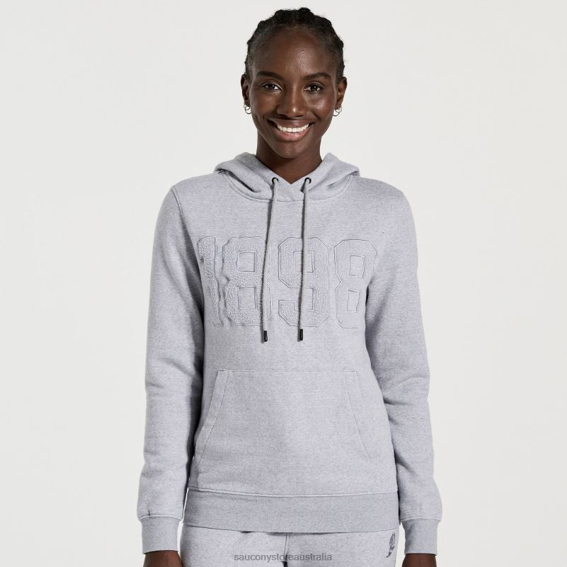 Saucony Women Rested Hoodie 8460X797 Light Grey Heather