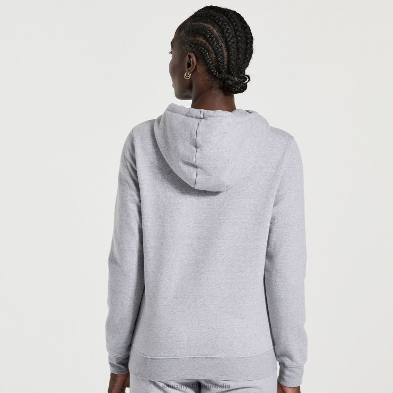 Saucony Women Rested Hoodie 8460X797 Light Grey Heather