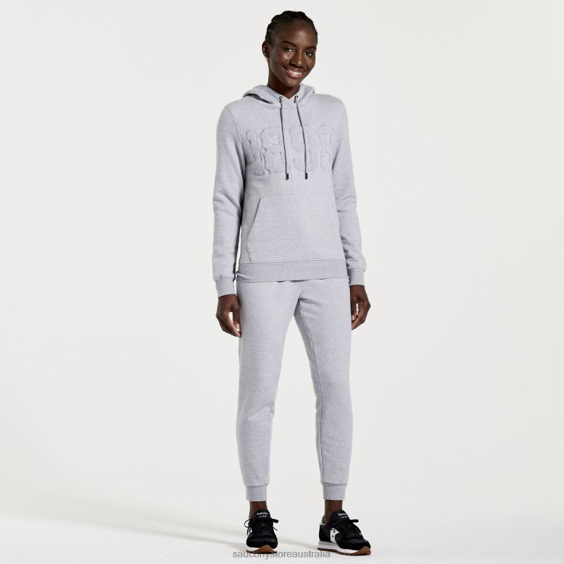 Saucony Women Rested Hoodie 8460X797 Light Grey Heather