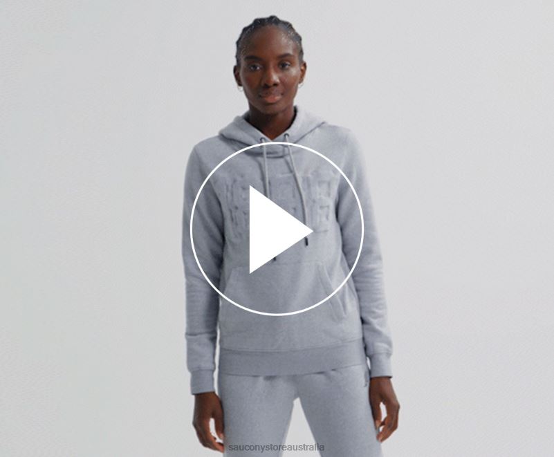 Saucony Women Rested Hoodie 8460X797 Light Grey Heather