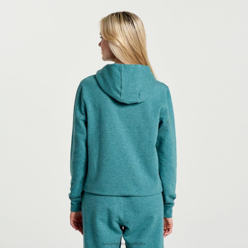 Saucony Women Rested Hoodie 8460X798 North Atlantic Heather Graphic
